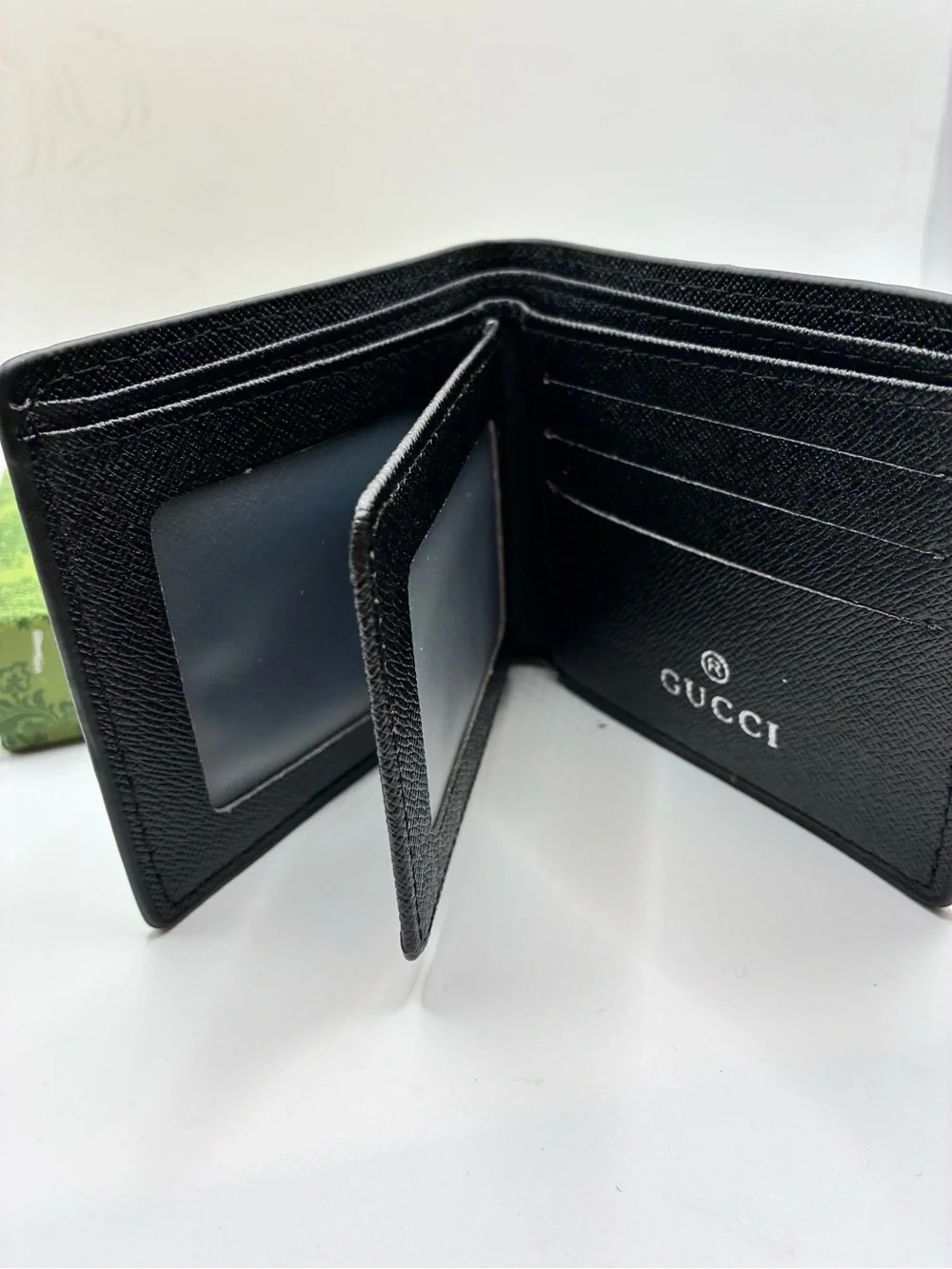 Gucci Black Wallet with Red & White Snake Print